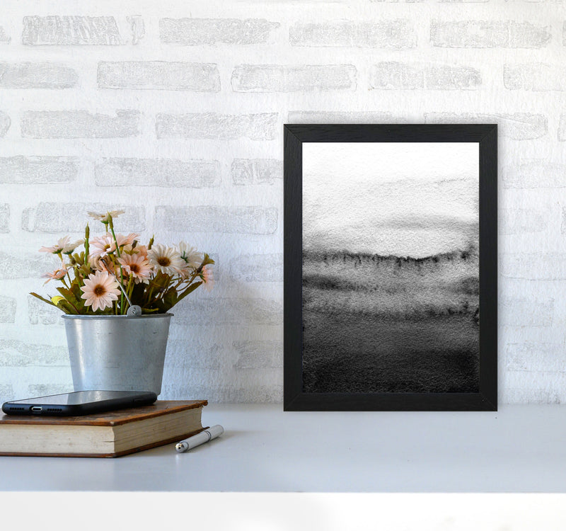 Majestic Monochrome Watercolour 18 Art Print by Pixy Paper A4 White Frame