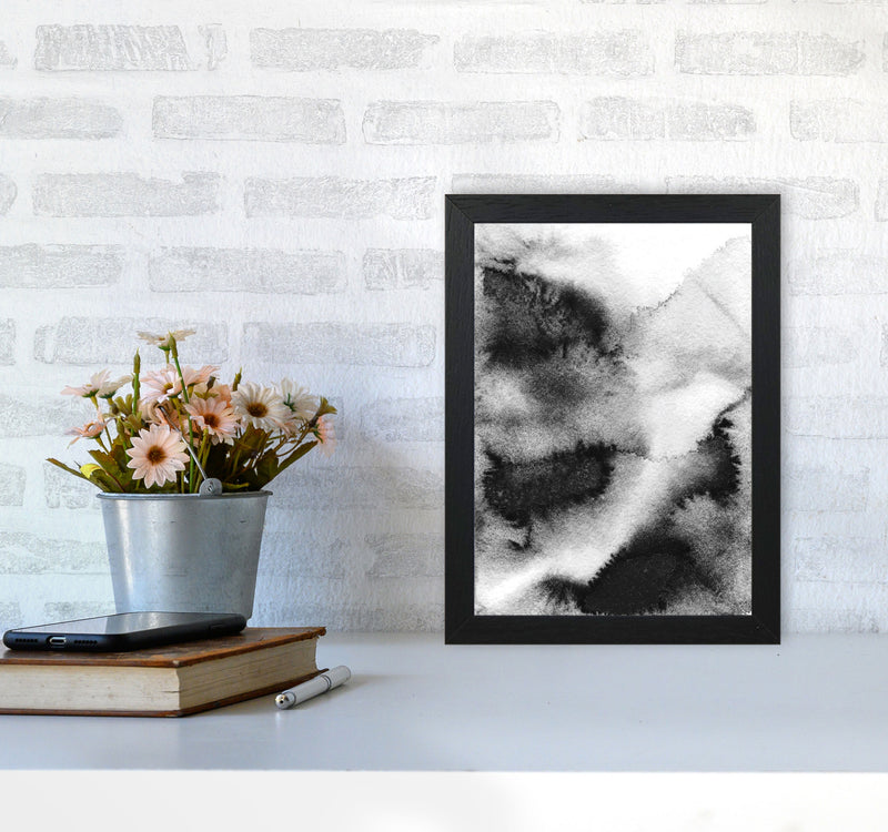 Majestic Monochrome Watercolour 03 Art Print by Pixy Paper A4 White Frame