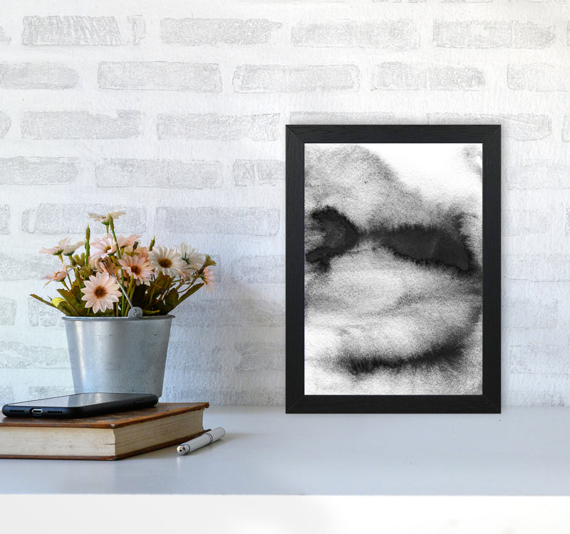 Majestic Monochrome Watercolour 08 Art Print by Pixy Paper A4 White Frame
