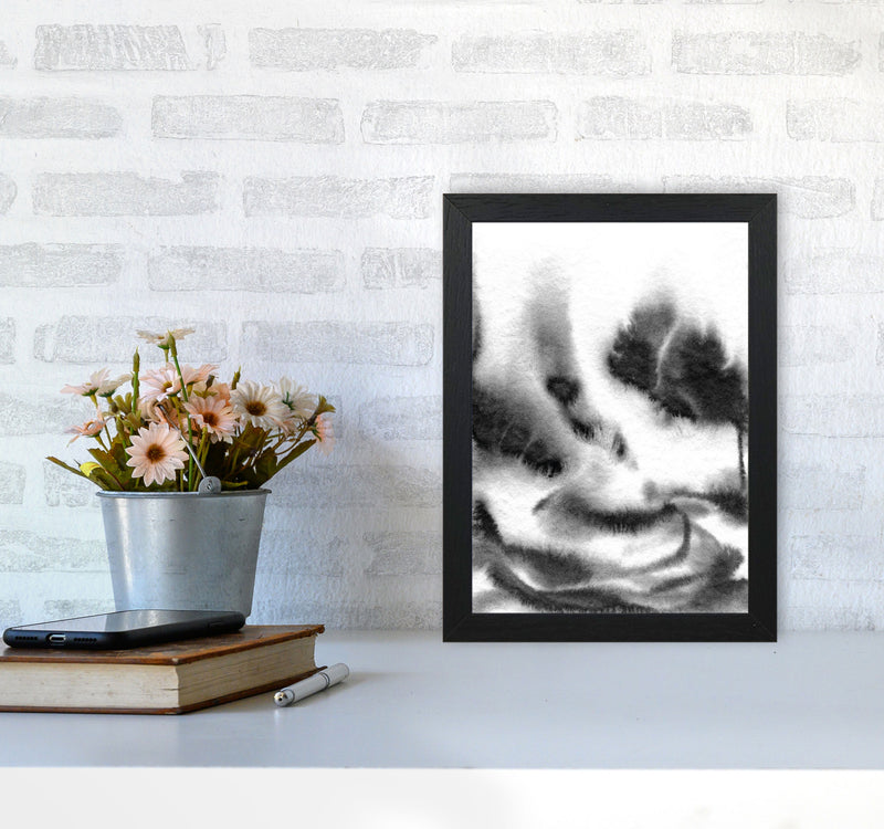 Majestic Monochrome Watercolour 06 Art Print by Pixy Paper A4 White Frame