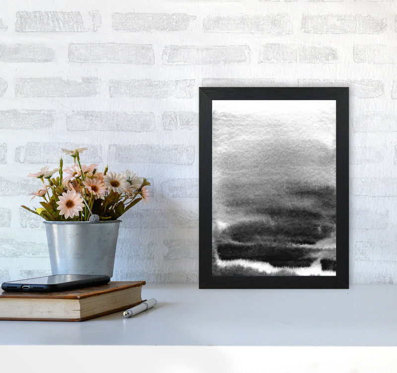 Majestic Monochrome Watercolour 02 Art Print by Pixy Paper A4 White Frame