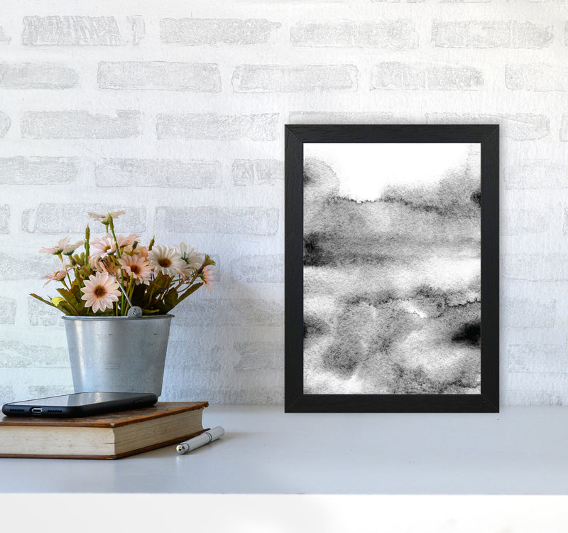 Majestic Monochrome Watercolour 04 Art Print by Pixy Paper A4 White Frame