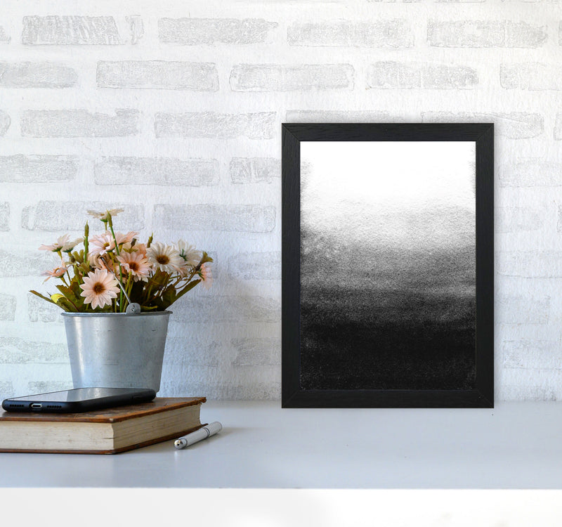 Majestic Monochrome Watercolour 07 Art Print by Pixy Paper A4 White Frame