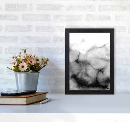 Majestic Monochrome Watercolour 09 Art Print by Pixy Paper A4 White Frame