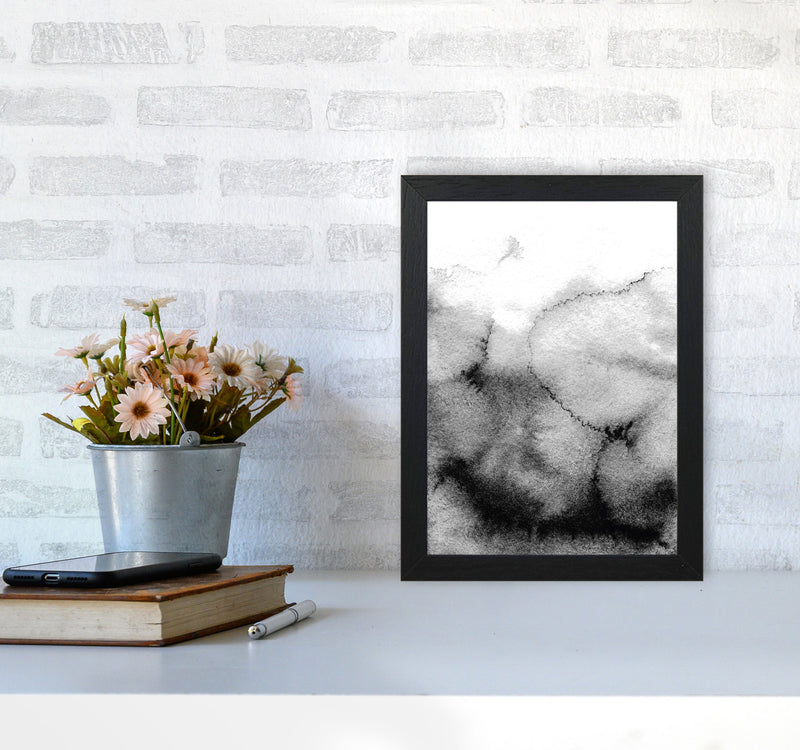 Majestic Monochrome Watercolour 09 Art Print by Pixy Paper A4 White Frame