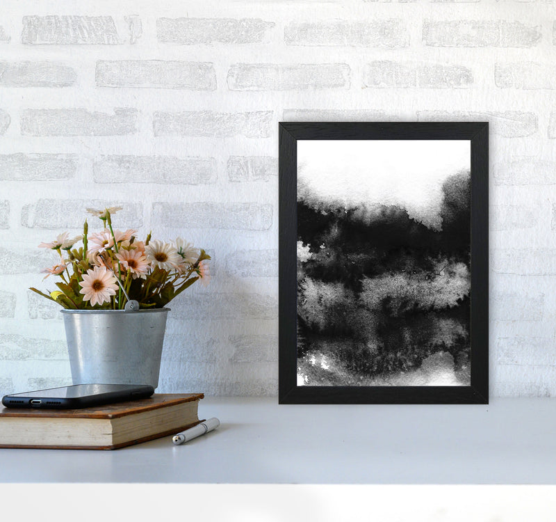 Majestic Monochrome Watercolour 05 Art Print by Pixy Paper A4 White Frame
