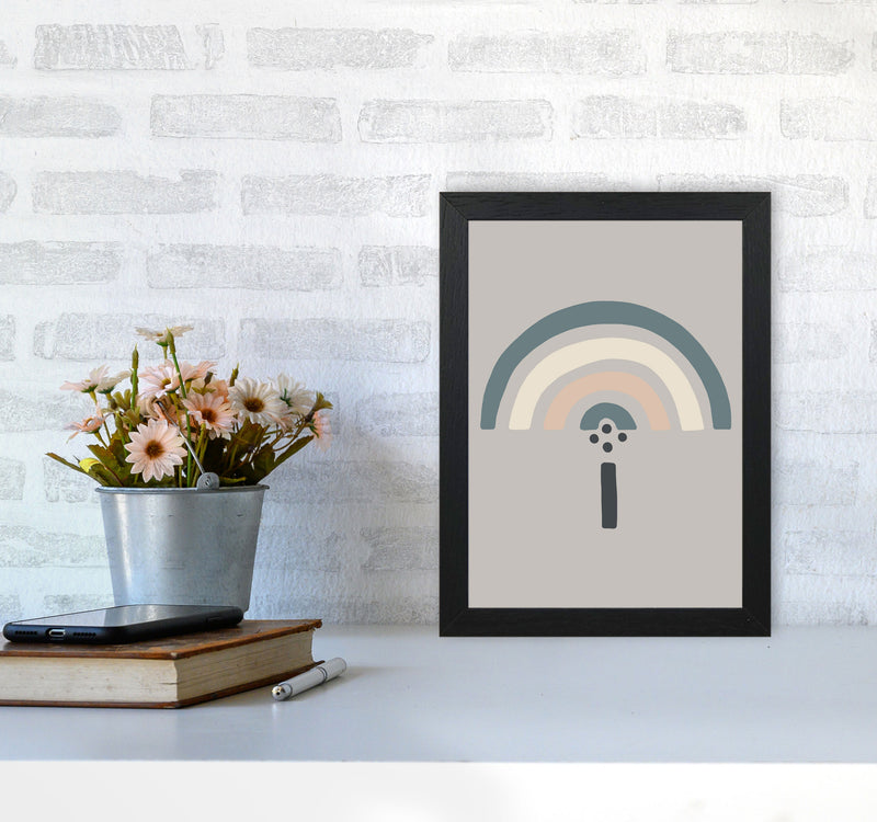 Inspired Natural Rainbow Stone Art Print by Pixy Paper A4 White Frame