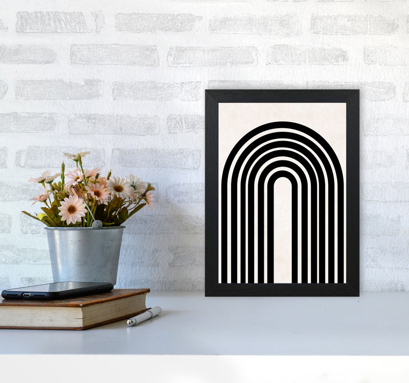 Black rainbow Art Print by Pixy Paper A4 White Frame