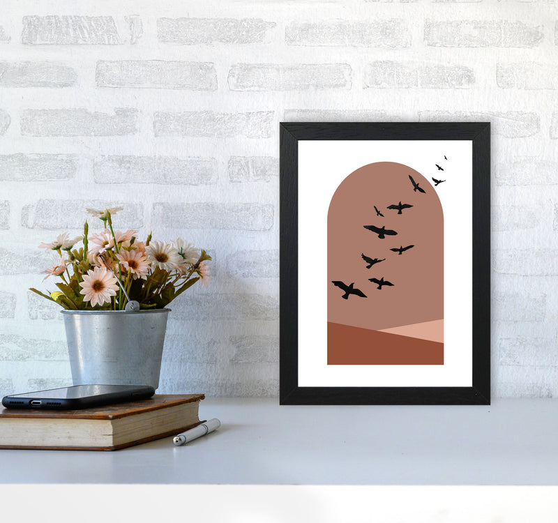 Autumn Saffron abstract Art Print by Pixy Paper A4 White Frame