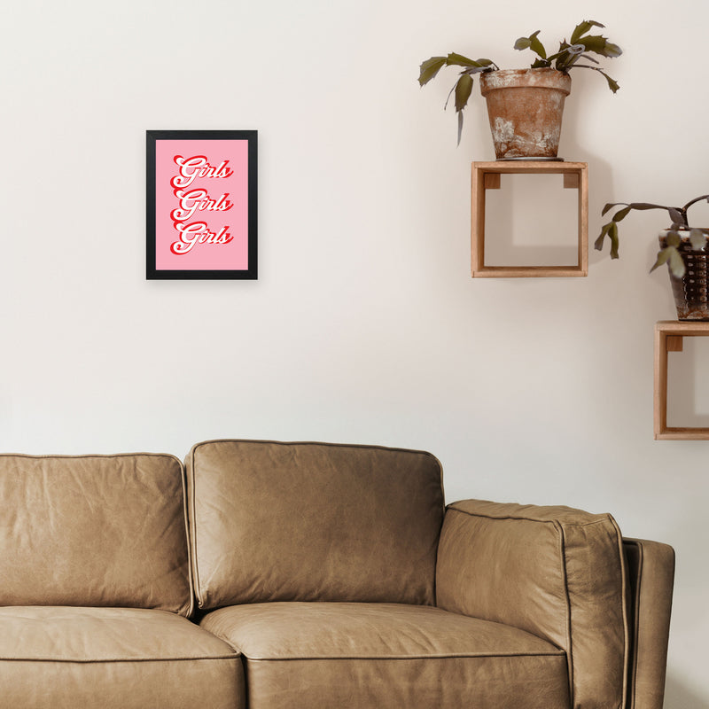 Girls Girls Girls Art Print by Pixy Paper A4 White Frame