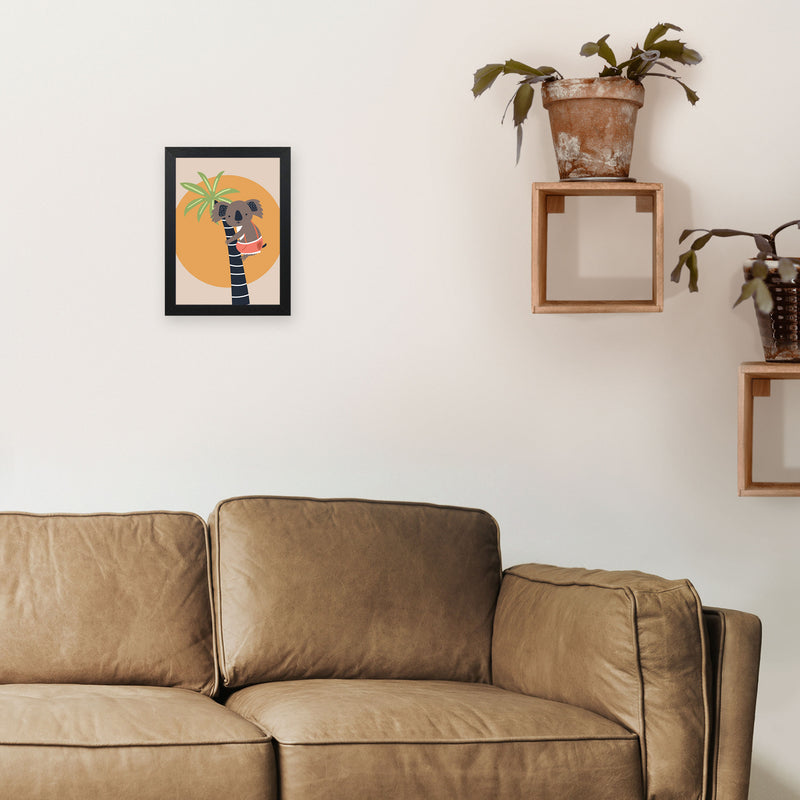 Koala in tree Neutral kids Art Print by Pixy Paper A4 White Frame