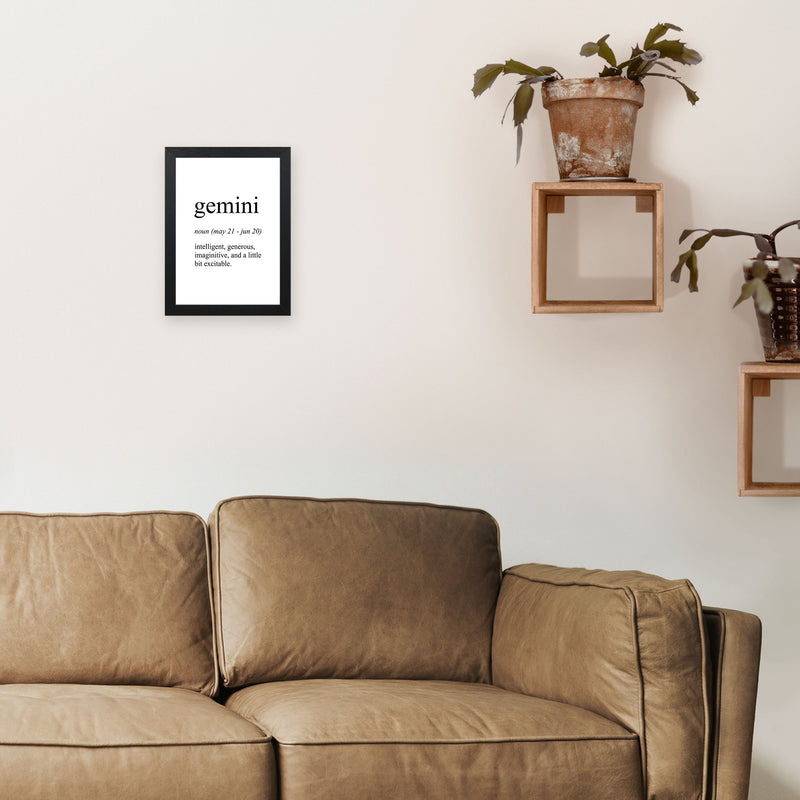 Gemini Definition Art Print by Pixy Paper A4 White Frame