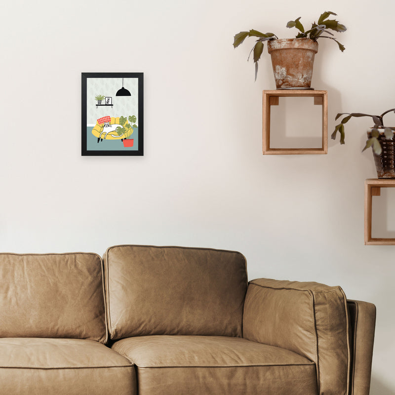 It's A Cat Life Art Print by Pixy Paper A4 White Frame