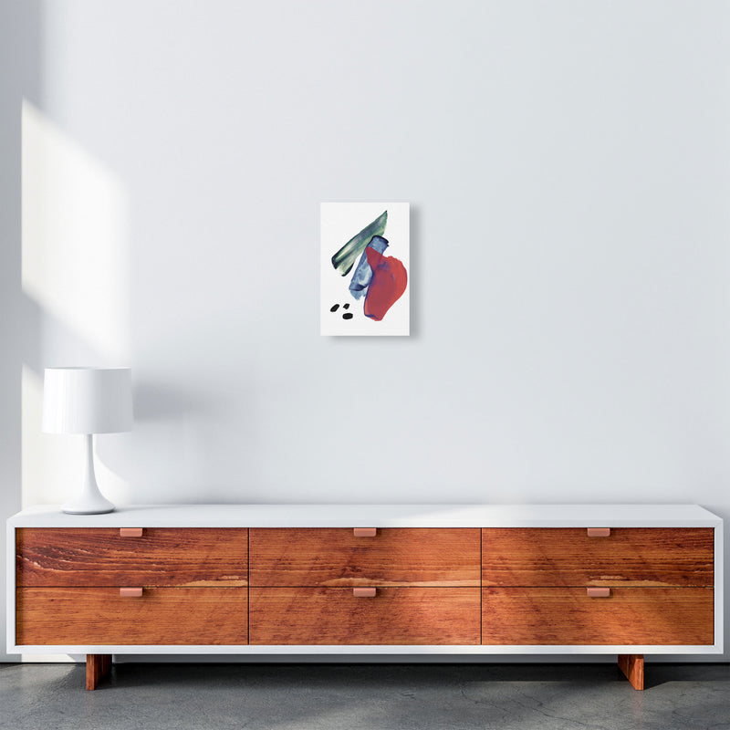 Red And Blue Mixed Watercolour Abstract Modern Print A4 Canvas