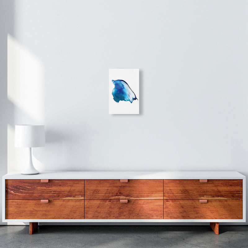Blue Abstract Paint Stroke Modern Print A4 Canvas
