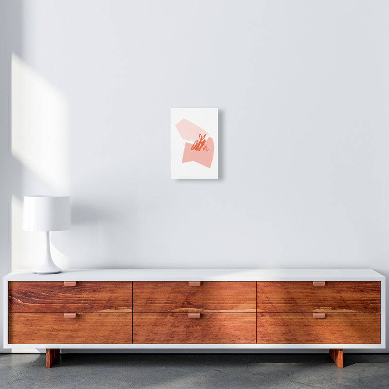 Pink And Coral Abstract Shapes Modern Print A4 Canvas