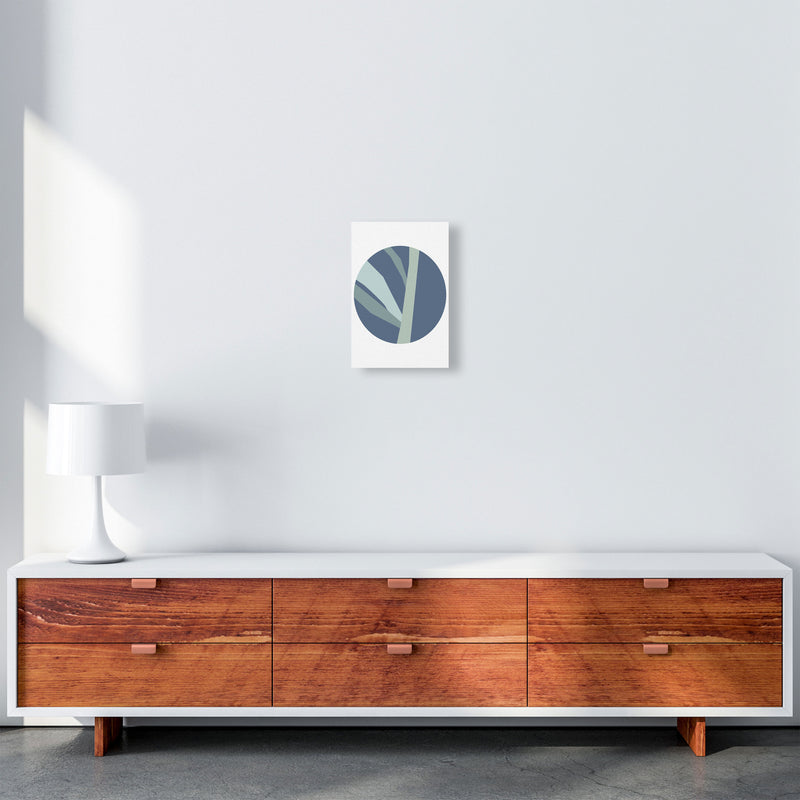 Navy Abstract Circle With Branches Modern Print A4 Canvas
