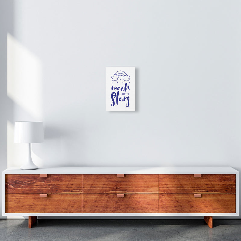 Reach For The Stars Navy Modern Print A4 Canvas