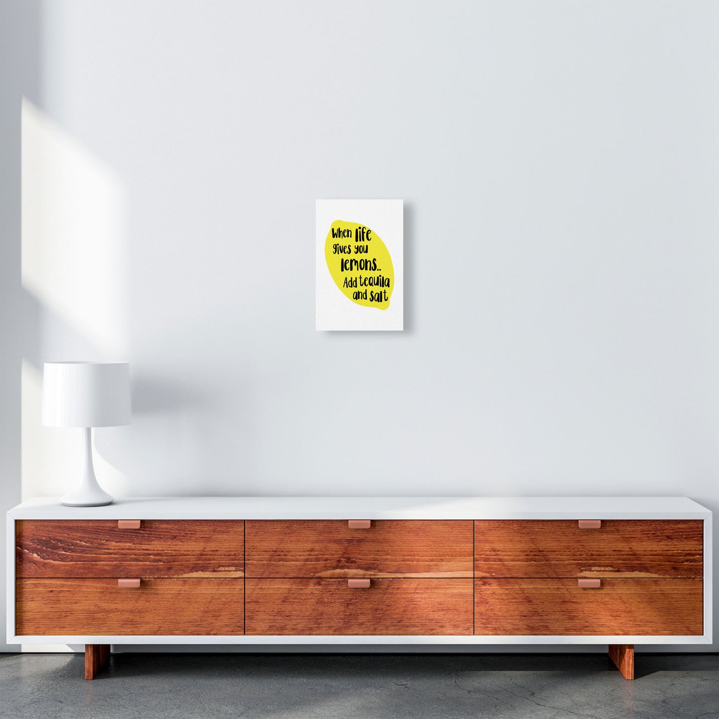 When Life Gives You Lemons, Tequila Modern Print, Framed Kitchen Wall Art A4 Canvas