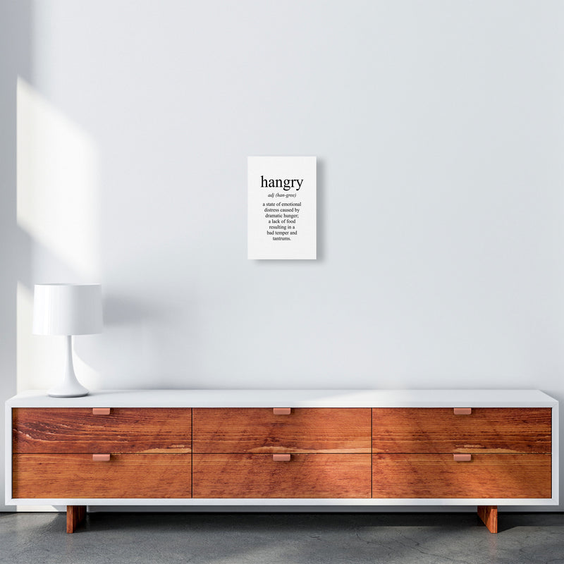 Hangry Modern Print, Framed Kitchen Wall Art A4 Canvas