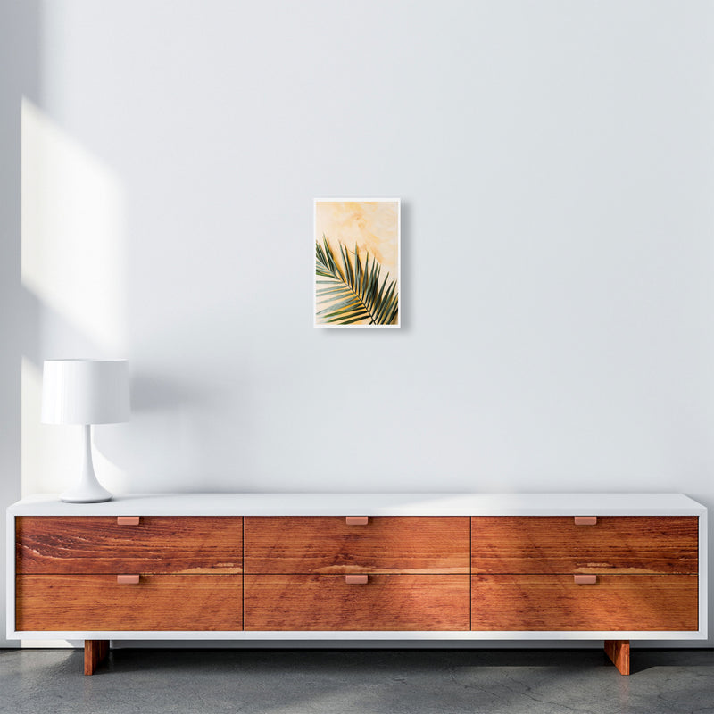 Palm Leaf Yellow Modern Print, Framed Botanical & Nature Art Print A4 Canvas