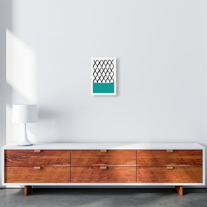 Teal Fishscales Neon Funk  Art Print by Pixy Paper A4 Canvas