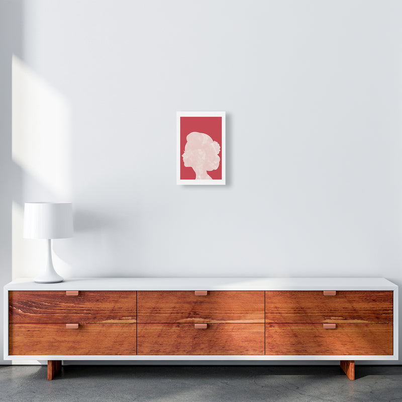 Marble Head Red  Art Print by Pixy Paper A4 Canvas