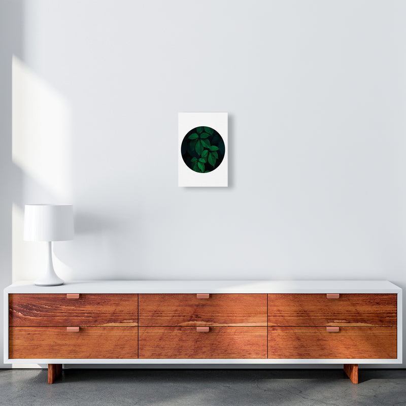 Deep Green Leaf Circle  Art Print by Pixy Paper A4 Canvas