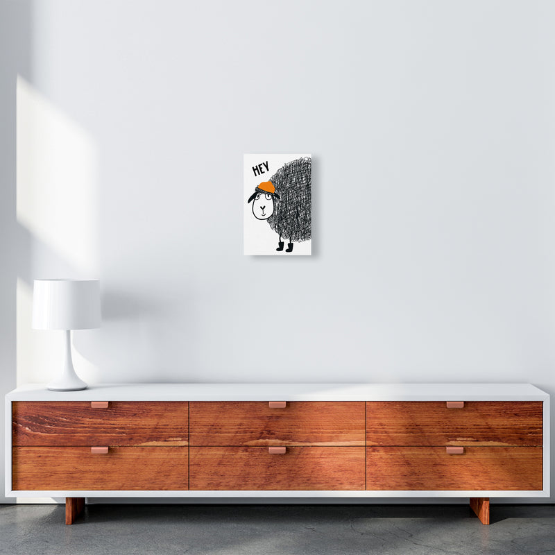 Hey Sheep Animal  Art Print by Pixy Paper A4 Canvas
