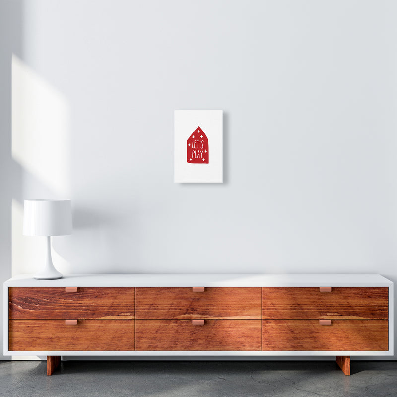 Let'S Play House Red Super Scandi  Art Print by Pixy Paper A4 Canvas