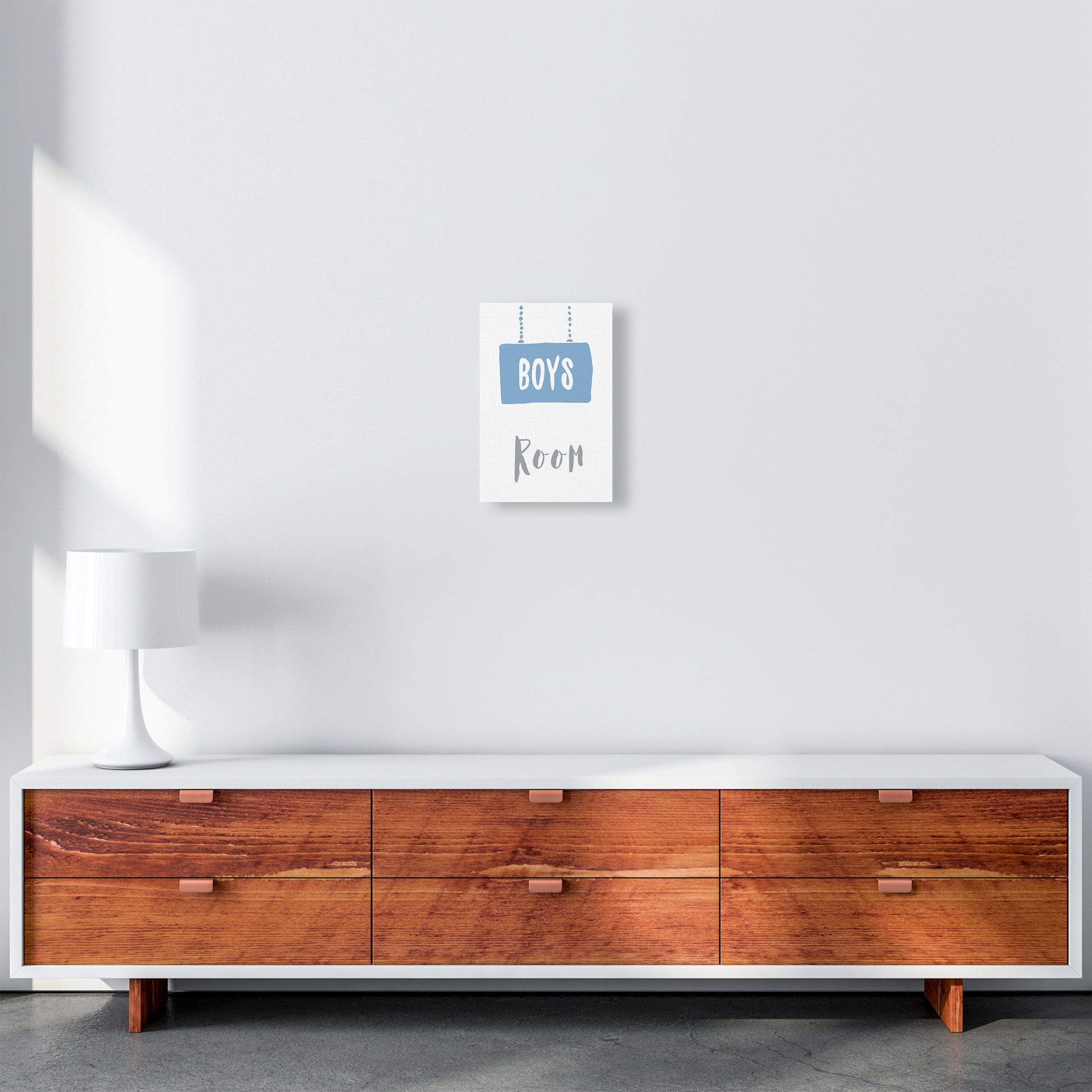 Boys Room Blue  Art Print by Pixy Paper A4 Canvas