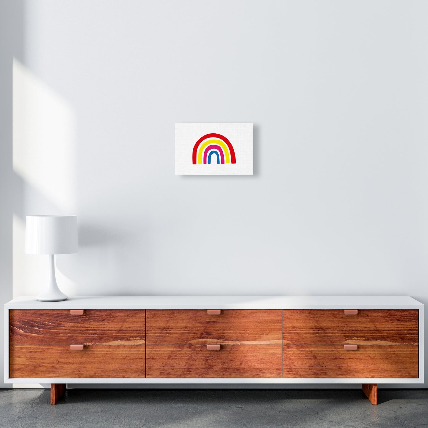 Rainbow Red  Art Print by Pixy Paper A4 Canvas