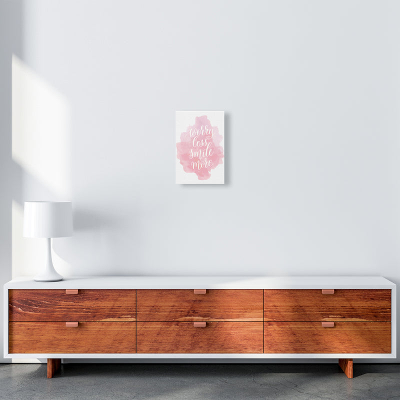 Worry Less Smile More  Art Print by Pixy Paper A4 Canvas