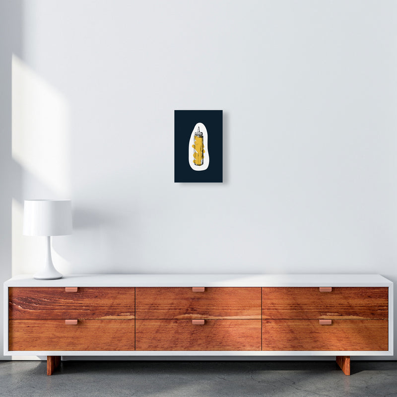 Kitchen Pop Mustard Navy Art Print by Pixy Paper A4 Canvas