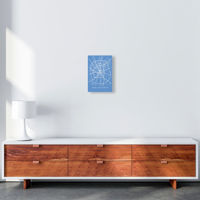San Antonio Map Blueprint Art Print by Pixy Paper A4 Canvas