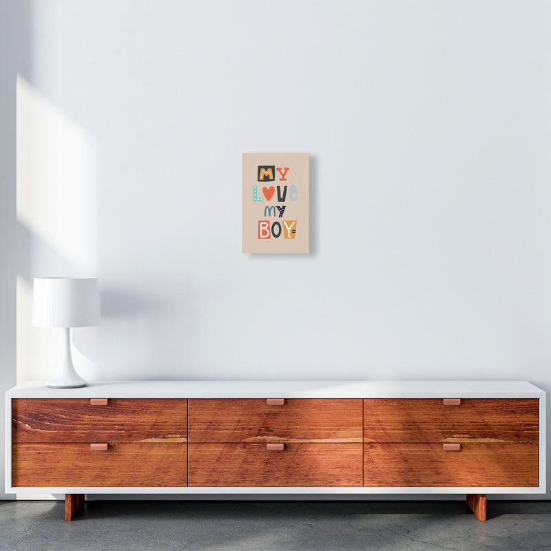 My love my boy Neutral kids Art Print by Pixy Paper A4 Canvas