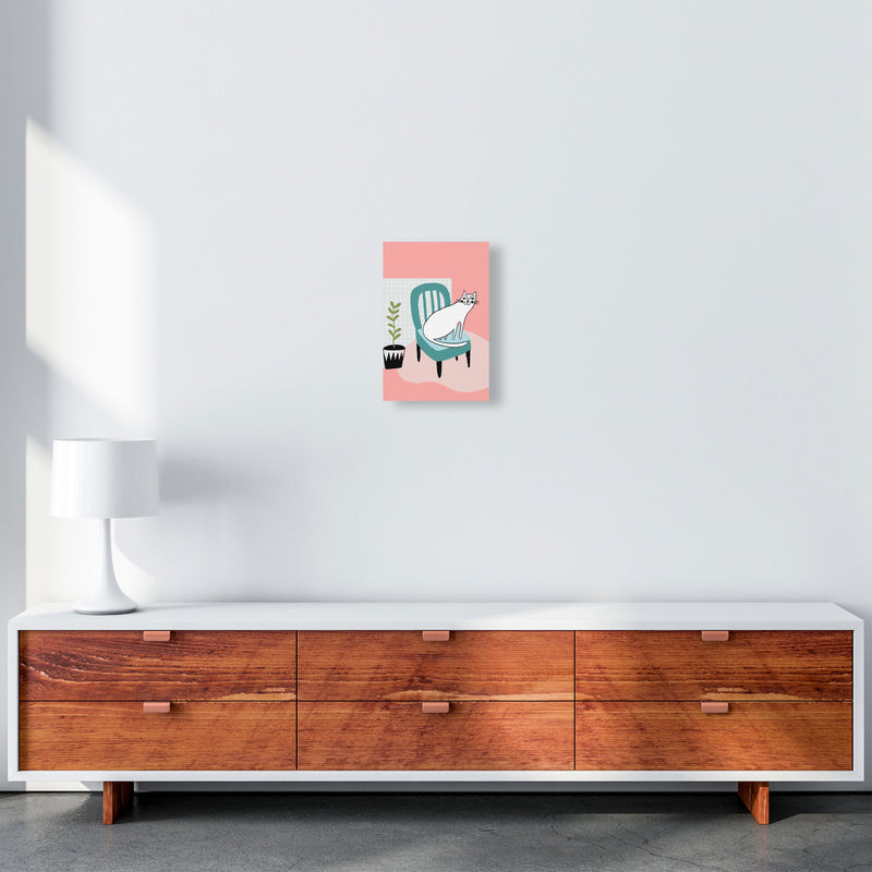 The Cat's Chair Art Print by Pixy Paper A4 Canvas