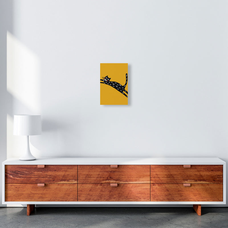 Mustard Cat Art Print by Pixy Paper A4 Canvas