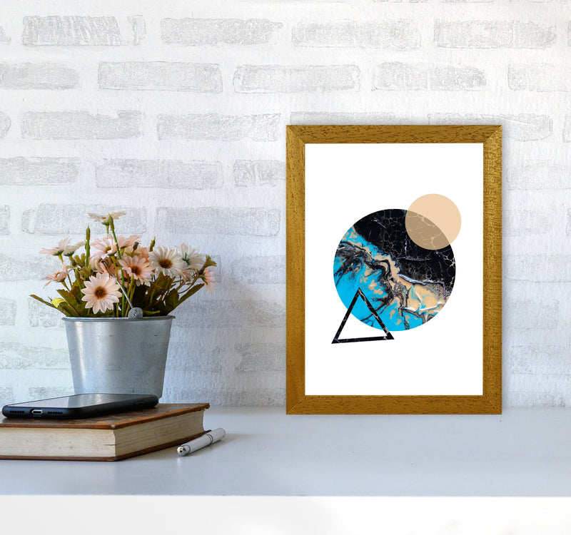 Blue Sand Abstract Circles Modern Print A4 Print Only
