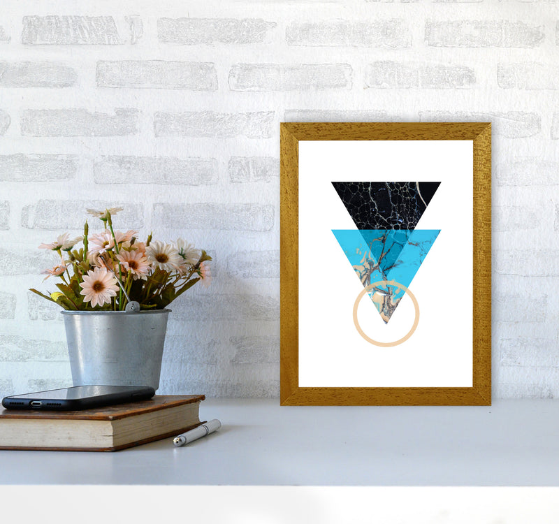 Blue Sand Abstract Triangles Modern Print A4 Print Only