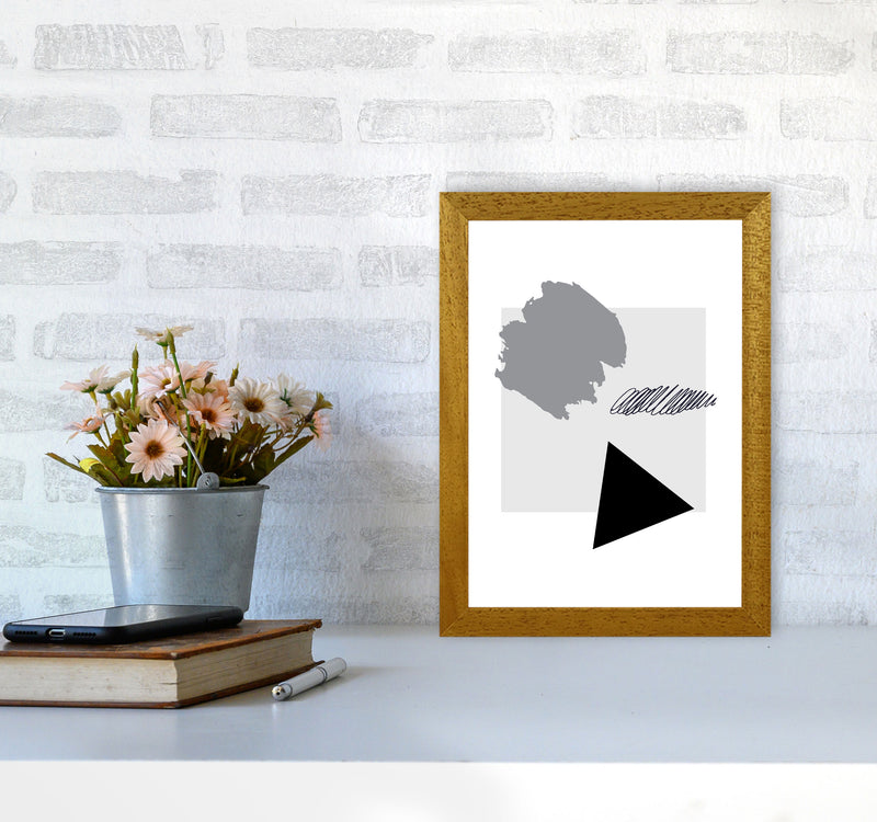 Grey Square Mismatch Abstract Modern Print A4 Print Only