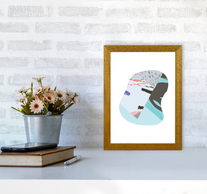 Teal Abstract Patterns Shape Modern Print A4 Print Only