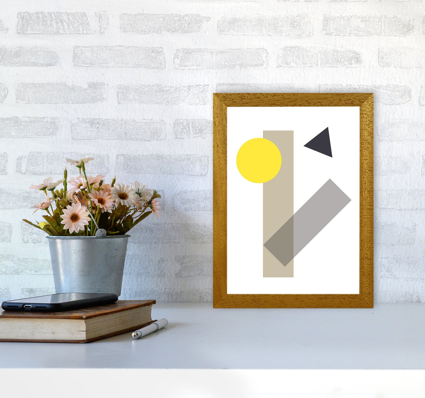 Random Yellow Geo Styles 3 Modern Print A4 Print Only