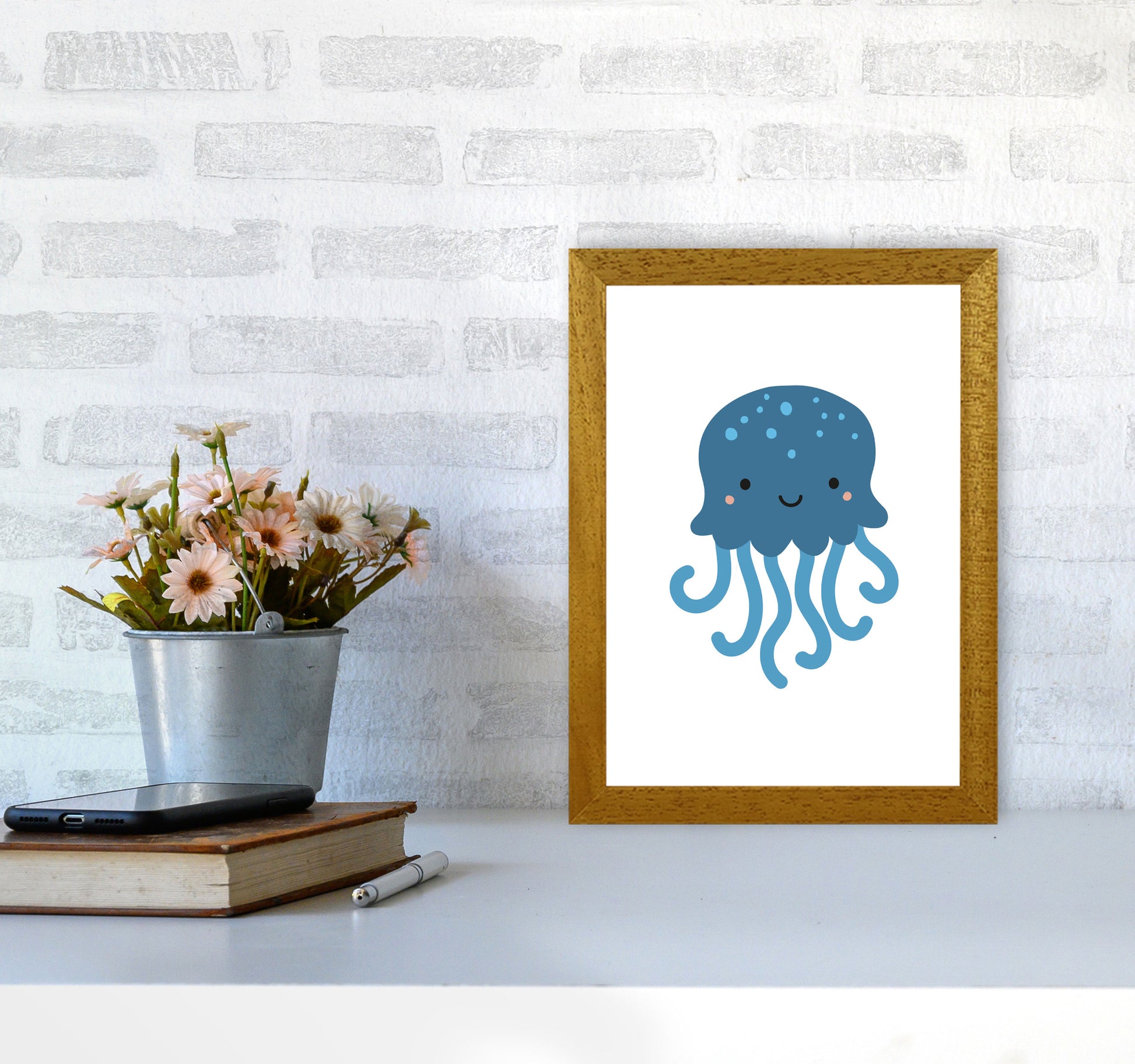 Children&#39;s Animals, Jellyfish Modern Print A4 Print Only