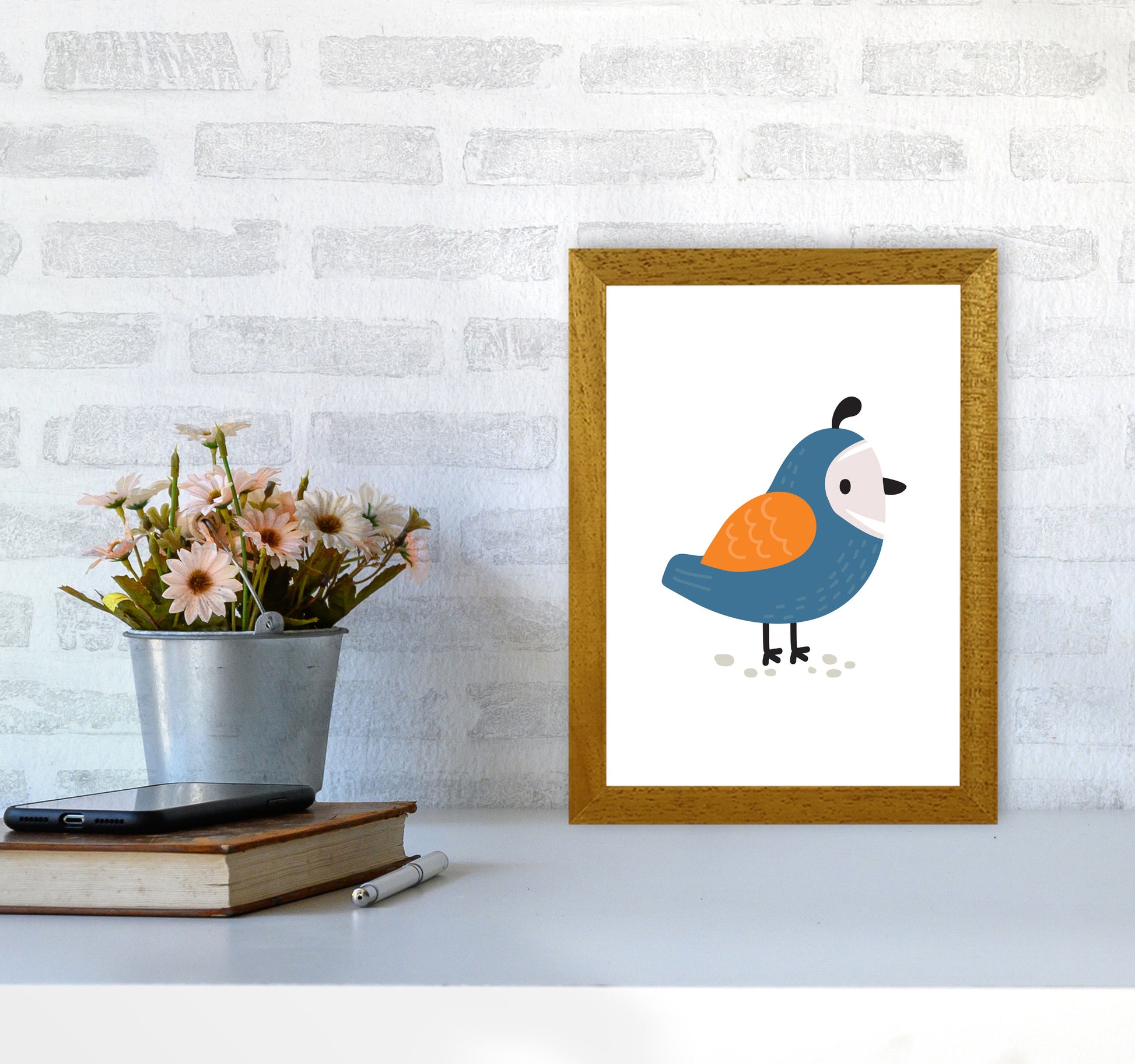 Children&#39;s Animals, Quail Modern Print A4 Print Only