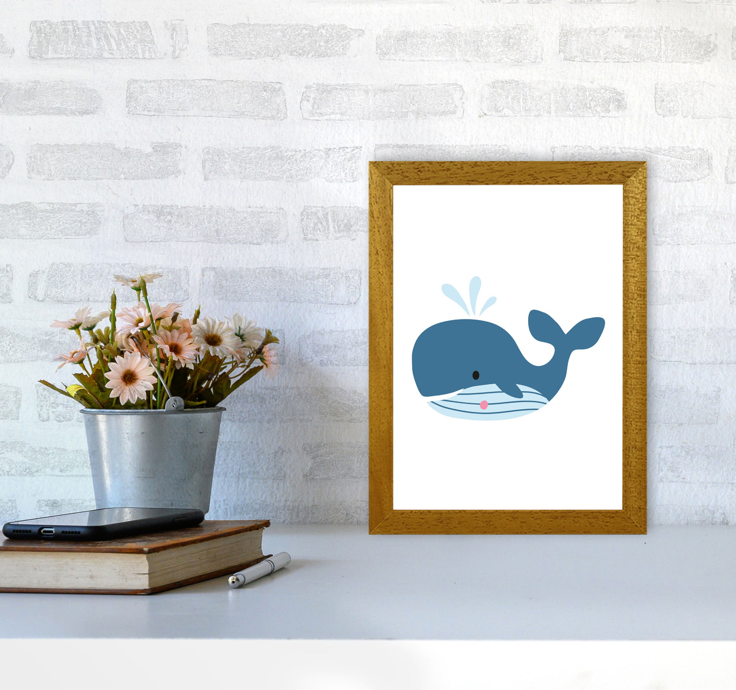 Children&#39;s Animals, Whale Modern Print A4 Print Only