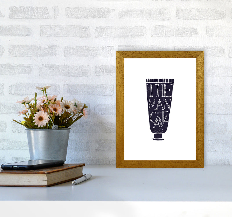 The Man Cave 1 Modern Print, Framed Bathroom Wall Art A4 Print Only