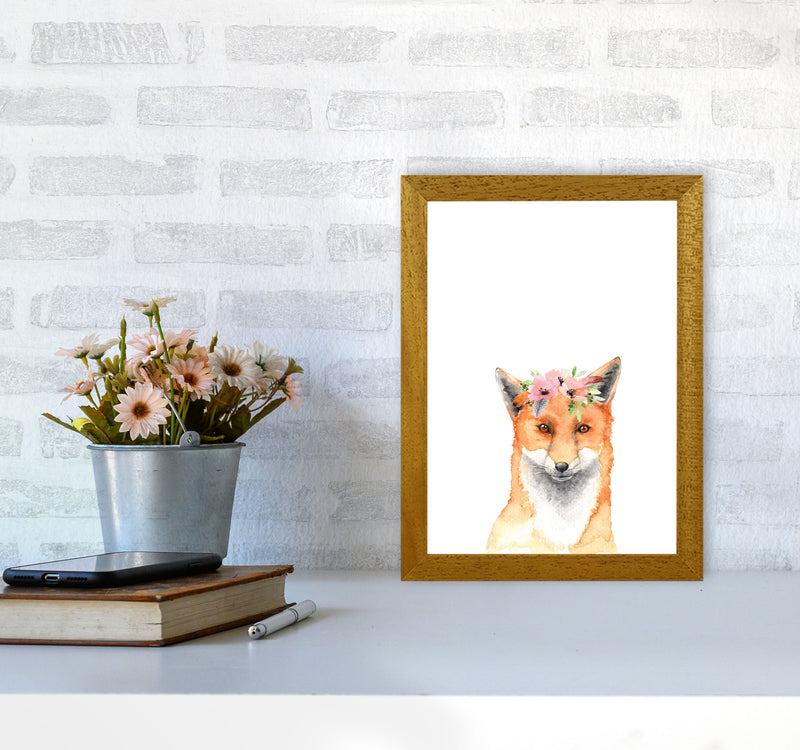 Forest Friends, Floral Fox Modern Print Animal Art Print A4 Print Only