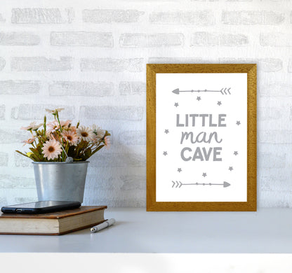 Little Man Cave Grey Arrows Framed Nursey Wall Art Print A4 Print Only