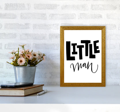 Little Man Black Framed Nursey Wall Art Print A4 Print Only